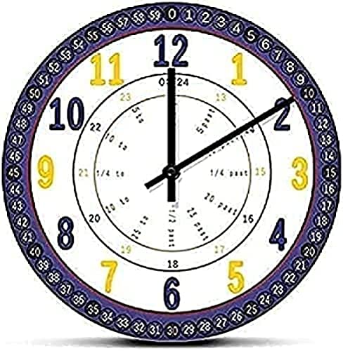 Kitchen Clocks Wall Learning Time for Kids Quiet Learning Clock Modern Wall Clock Simple Design Clocks for Kids Rooms Hor Clock
