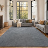 7x10 Large Pure Dark Grey Area Rug Non-Slip Washable for Living Room