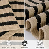 LEEVAN Outdoor Door Mat 2'x3' Washable Welcome Mat Woven Black and White Entryway Rug Farmhouse Front Porch Decor Outside Entrance Striped Outdoor Floor Mats
