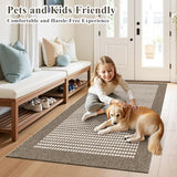 Indoor Door Mat 3x5ft, Absorbent Muddy Mats for Dogs, Low-Profile Entrance Large Welcome Mat with Non-Slip Rubber Backing, Washable Runner Carpet for Hallway,Entryway,Kitchen(Brown)