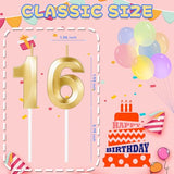 16 Birthday Candles,16th Birthday Decorations for Girls Boys,Sweet 16 Cake Topper Party Decorations,Number Candles for Birthday Cakes