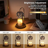 Candle Warmer Lamp with Timer Adjustable - Height Candle Warmer, Dimmer, Black Glass Wax Melting Lamps for Home Decor, for Candles in Jars with 2 Bulbs