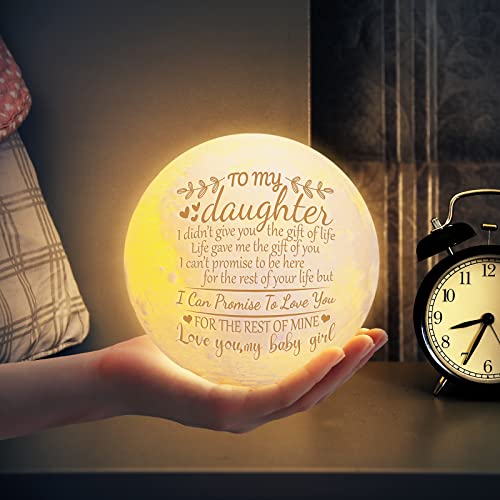 Funnli Daughter Gifts from Mom, Graduation Birthday Gifts for Daughter, Daughter Birthday Gift Moon Lamp, Valentines Day Christmas Anniversary Wedding Gifts for Daughter Night Light