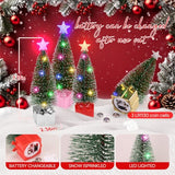 Mini Christmas Tree with Lights, 4 Pack Tabletop Christmas Tree with Lights for Christmas Decorations Indoor Xmas Holiday Party, Christmas Centerpieces for Tables New Year Decoration