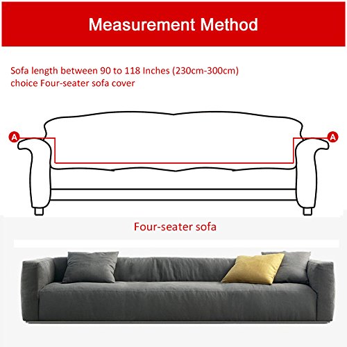 ELEOPTION Sofa Slipcovers Brown for Couches and Loveseats, Spandex Stretch Sofa Slipcover for Chair Loveseat Sofa Modern Furniture Cover Protector with a Pillowcase (4 Seater, 90 to 118 in)