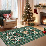Christmas Rug 4x6 Area Rugs for Living Room Bedroom, Green