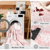 Macgace Washable Abstract Runner Rug, 2x6 Modern Area Rugs with Non-Slip Rubber Backed for Kitchen, Thin but Soft Contemporary Carpet Bedroom Entryway Hallway Decor, Pink