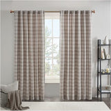 Madison Park Anaheim Cabin Plaid Curtain Window, Thermal Insulated Fleece Lining, Living Room Decor Room Darkening Drape for Bedroom, 1-Single Panel Pack, 50x95, Rod Pocket & Back Tab, Brown