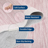GarveeHome Scalloped Washable Runner Rug 2x6 Non Slip Kitchen Rug, Pink