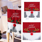 Christmas Chair Dinner Table Decoration Embroidery Chair Back Covers Protector 2024 New Year Holiday Party