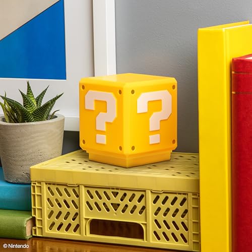 Paladone Super Mario Mini Question Block Light - Officially Licensed Super Mario Bros. Merchandise, Bedroom or Game Room Decor, Retro Gamer Gift, Battery Powered