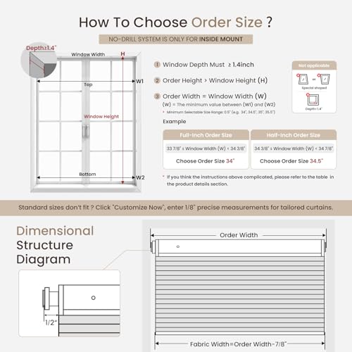 Grandekor No Tools No Drill Cordless Cellular Shades,34" W x 64" H,Blackout Honeycomb Blinds for Indoor Windows,UV Protection Privacy No Drill Blinds for Home,Door,White