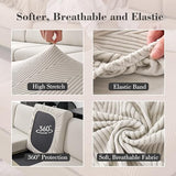 Couch Cushion Covers for Sectional Sofa, Wear Resistant Stretch Sofa Slipcovers for Sofa Universal Cushion Protector Washable Elastic Thick Seat Cover for Pets (Light Gray, 1 Back Cover)