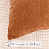 Chenille Lumbar Pillow Covers 14X26 inch Dark Orange
