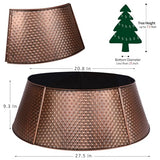 FORUP Metal Christmas Tree Collar, 20.8"/27.5" Inner Diameter Ring, Base Cover for Trees Up to 7.5Ft, Skirt Base Stand Protection from Pets (Bronze)