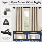 2 Pack Black Curtain Rods for Windows 28 to 48 inch, 5/8 inch Small Cafe Window Curtain Rods, Short Drapery Rod for Bedroom Kitchen (Size：30-50 Inch, Matte Black)