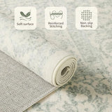 6x9 Washable Area Rug for Living Room,Light Green