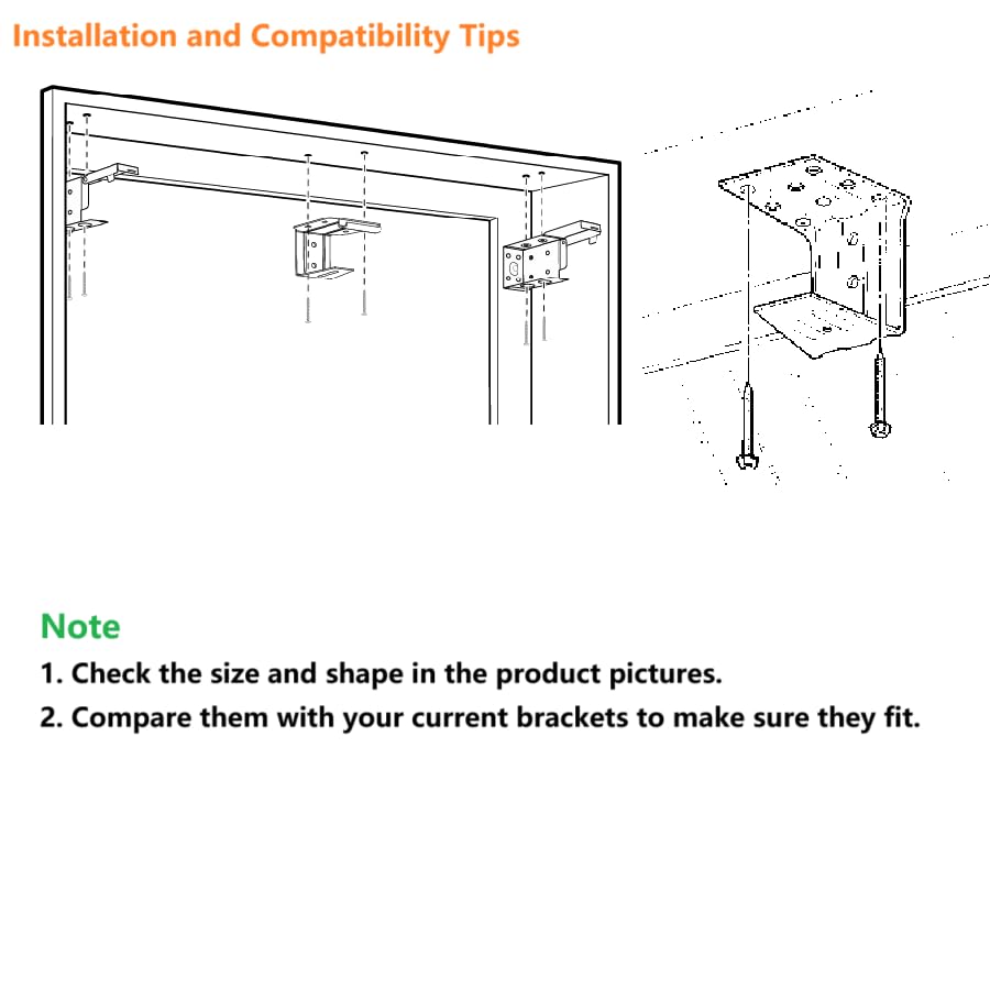 Cutelec Center Support Bracket 2 Pack White Color for 2" Low Profile Window Blinds Headrail Holder