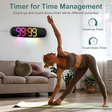 ANALOI Digital Wall Clock,14.4 Inch Large Display Digital Wall Clock with Auto Dimming, Temperature and Date, Remote Control, Night Light, DST, Alarm for Bedroom/Classroom/Gym/Seniors