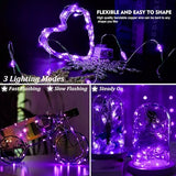 AIKEI 12 Pack LED Fairy Lights Battery Operated, Mini String Lights Waterproof 7ft 20 Led Firefly Starry Lights for Wedding Party Bedroom Garden Christmas Decoration Purple