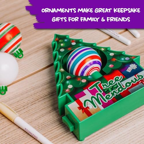 Treemendous Christmas Tree Ornament Decorating 12 Count Refill Kit - White Ball Ornaments Compatible with Treemendous Tree and Gift Box Ornament Decorators - Ages 3 and Up