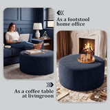 Coffee Table Round Ottoman, Oversized Footrest for Couch with Removable Cover Large Floor Seating for Adults Ottomans Coffee Tables for Living Room No Assembly
