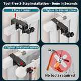 Over Blinds Curtain Rod Brackets for 1–2" Headrail Depth, Black 2PK | No Drill | Measure Before Ordering | Outside-Mount Blinds | Secure E-Clamp Grip
