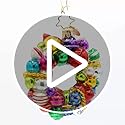 Christopher Radko Hand-Crafted European Glass Christmas Tree Ornament Decoration, Joyful Wreath