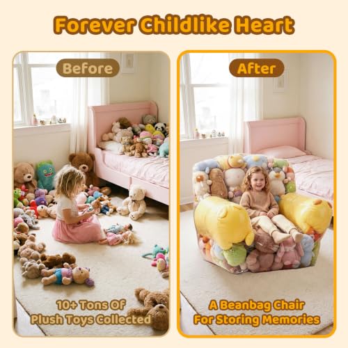 NTYNTY Clear Stuffed Animal Storage Chair for Kids & Adults