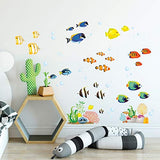 DECOWALL Coral Reef Fish Wall Stickers for Kids – Ocean Sea Life Peel and Stick Removable Wall Decals for Nursery, Bedroom & Playroom Decor (DS4-8035)