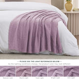 Love's cabin 100% Cotton Muslin Blanket, 6 Layer Lightweight Breathable Gauze Throw Blanket 50 x 60 Inches, Soft All Season Blanket for Couch, Bed, Sofa, Lavender