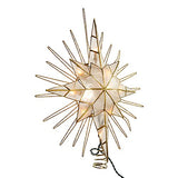 Kurt Adler 10 Light Gold Glitter Capiz Bethlehem Star Treetop, 14"
