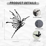 LIYAOLI 3D Metal Hummingbird Wall Art - Unique Black Outdoor Garden Decor, Waterproof Bird Sculpture for Patio, Living Room, Bedroom & Bathroom(12.3"x16.5")