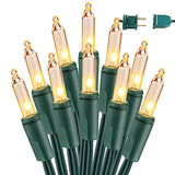 BrizLabs Clear Christmas Lights Outdoor 300 Count 69.6ft Incandescent Christmas Lights Connectable Warm White Light String UL Certified Xmas Mini Light Green Wire for Indoor Tree Holiday Party Decor