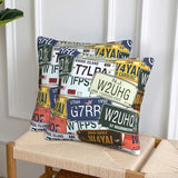 License Plate Deluxe Fabric Throw Pillows,Square Lumbar Pillows,Elegant Addition to Any Room