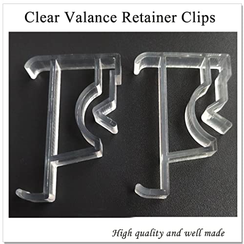 Valance Clips, 2 Inch Clear Blind Clips for Wood or Faux Wood Horizontal Blinds Valance (12 Pieces)
