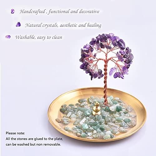 Incense Holder for Sticks, Healing Crystal Stone Money Tree Incense Burner, Ash Catcher for Yoga, Meditation and Home Decor