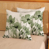 Spring Floral Pillow Covers 18x18 Inches Set of 2,Sage Green Floral Throw Pillow Covers Outdoor Summer Flower Decoration Pillowcase Farmhouse Decorative Square Linen Cushion Cover For Home Sofa