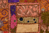 22" Indian Ethnic Cotton Ottoman Vintage Embroidered Patchwork Square Pouf