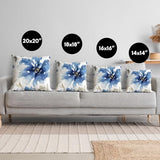 Americanflat 20x20 Throw Pillow with Sewn-in Insert - All-in-One Decorative Pillows - No Cover Needed - Soft and Durable Cushion for Bed or Sofa - Polyester - White and Indigo