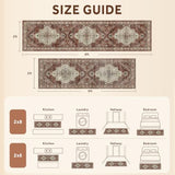 2x8 Non-Slip Runner Rug, Brick Red Vintage Distressed