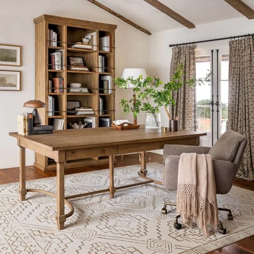 jinchan 8x10 Moroccan Geometric Washable Living Room Area Rug, Taupe