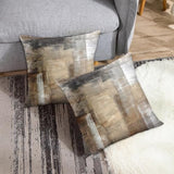 Britimes Throw Pillow Covers Modern Home Art Decor, 18 x 18 Inches Set of 2 Pillow Cases Decorative, Abstract Oil Painting Pillowcases for Bedroom, Living Room, Taupe Tan Grey Brown Beige