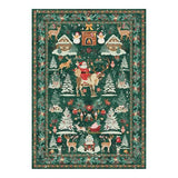 Christmas Rug 5x7 Area Rugs for Living Room Bedroom, Green