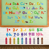 DECOWALL DS-8044 Animal Alphabet Numbers Colour Decals Stickers Kids Peel and Stick Removable for Room décor Letters ABC Classroom playroom Decorations Educational Bedroom Nursery