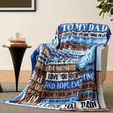 Joiedomi Fathers Day Blanket Dad Birthday Gift Soft Flannel Dad Blanket from Daughter Son for Fathers Day Anniversary Christmas 50" x 60" Blue