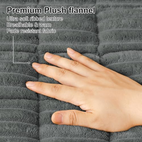 Smiry Couch Cover for Dogs, Non Slip Washable Sofa Protector for Pets, Soft Furniture Cover for Pet, Stylish Sofa Covers, Cozy Protect Against Fur, Dirt & Everyday Messes (Dark Grey, 27.6" x 59")