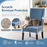 2 Pack Clear Plastic Dining Chair Covers, Waterproof Dining Chair Protectors with Backrest, PE Chair Seat Covers for Kitchen, Dining Room, Kids Messes, Pet Hair, Cat Claws, Fits 21" x 18" Seat