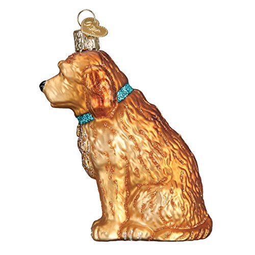 Old World Christmas Irish Doodle Glass Blown Ornament for Christmas Tree, Handcrafted Holiday Decoration, Dog Collection