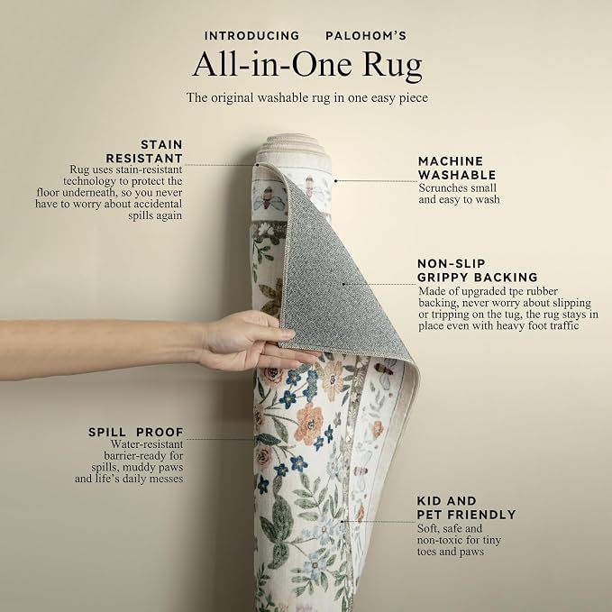 3x5 Washable Area Rugs for Entryway: Small Throw Rugs Stain Resistant Non Slip Low Pile Soft Faux Wool Lightweight Entry Rug for Bedroom Living Room Kitchen Bathroom Laundry Room Front Door Indoor